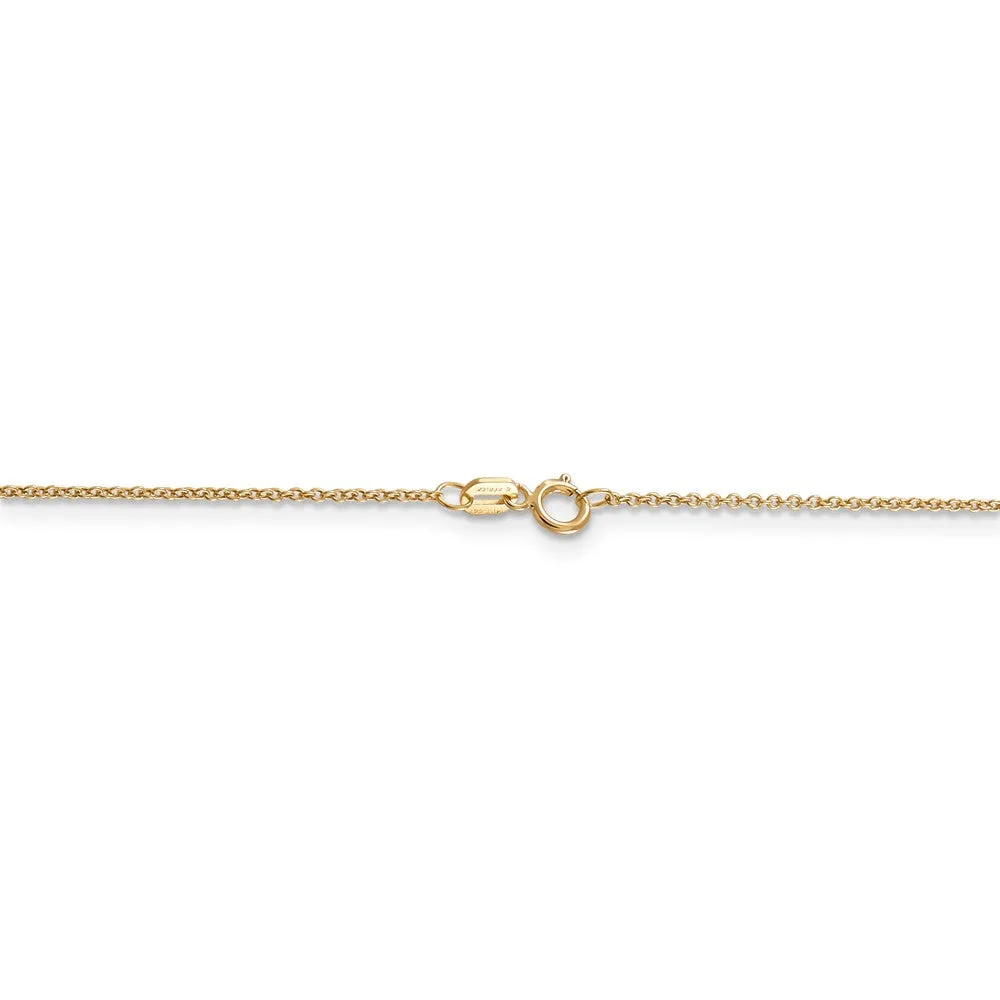 14k Yellow Gold Satin & Diamond Cut Golf Bag Necklace