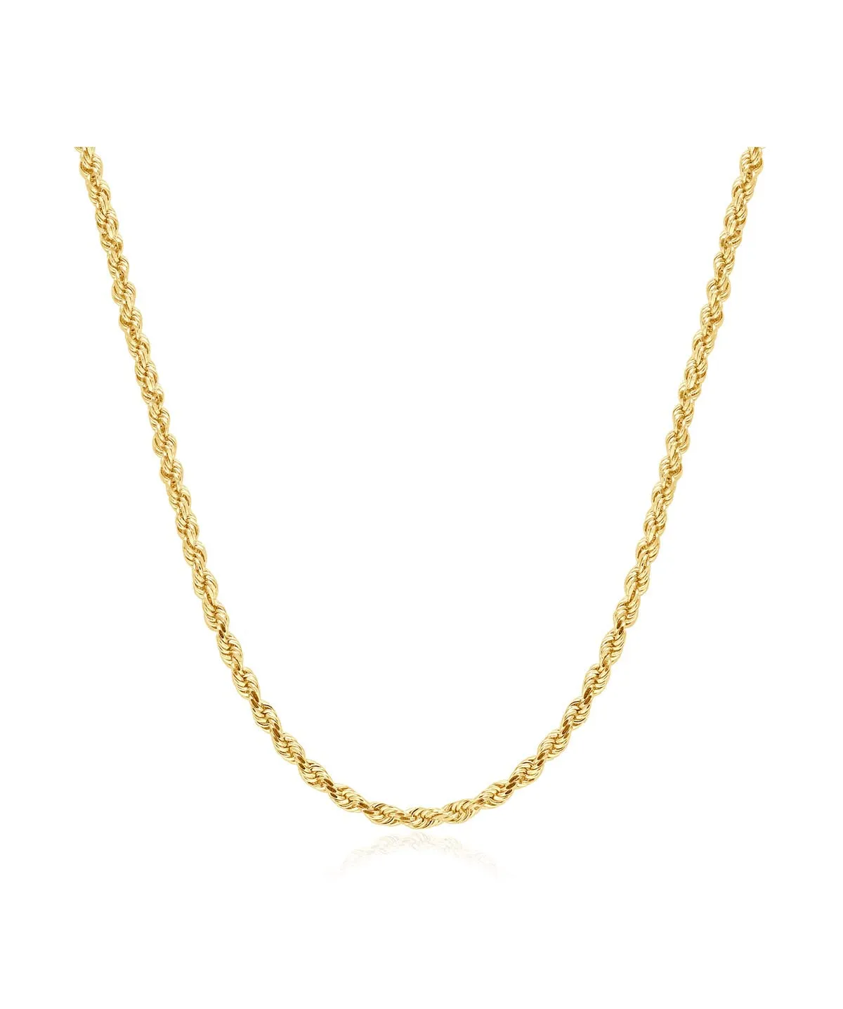 14K Yellow Gold Solid 3.0mm Rope Chain 24