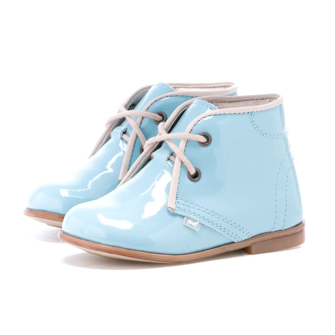 (2393-11) Blue Patent Leather Lace Up Shoes