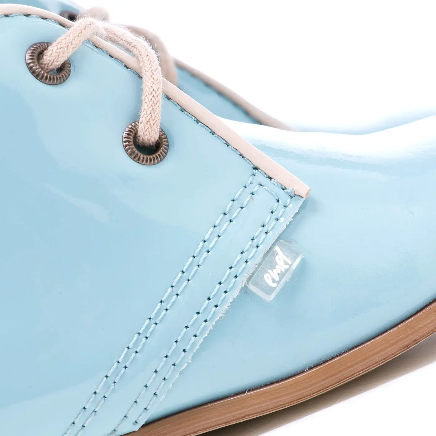 (2393-11) Blue Patent Leather Lace Up Shoes