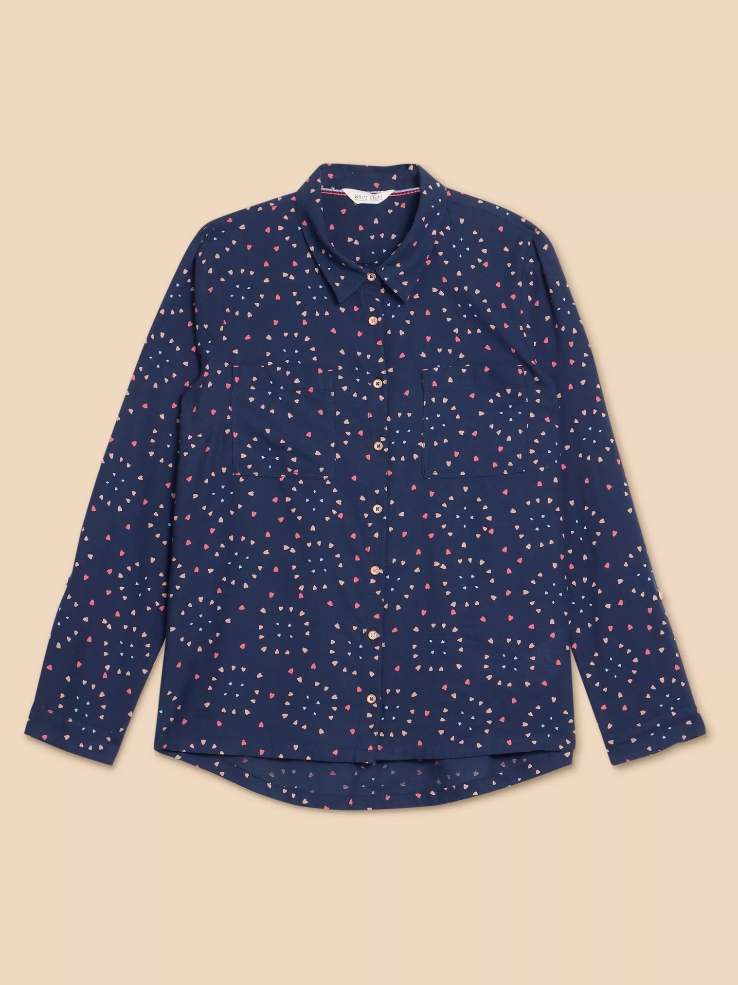 440435 Sophie Navy Organic Cotton Shirt