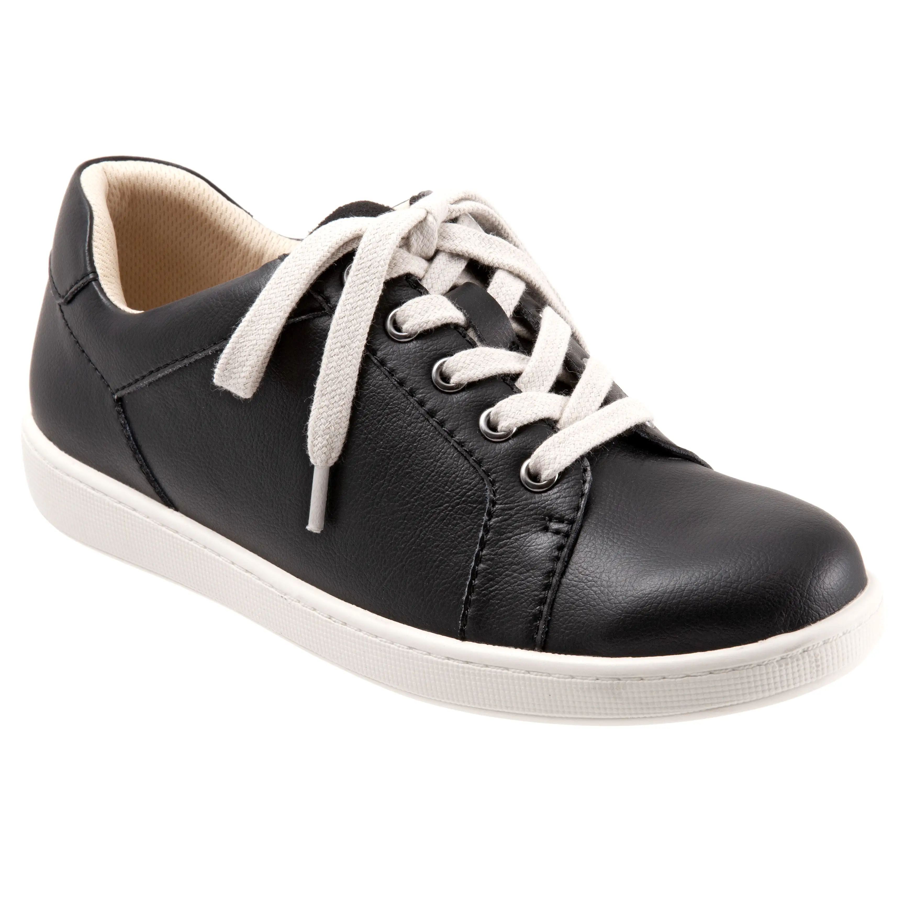 Adore Black Leather Lace-up Casuals