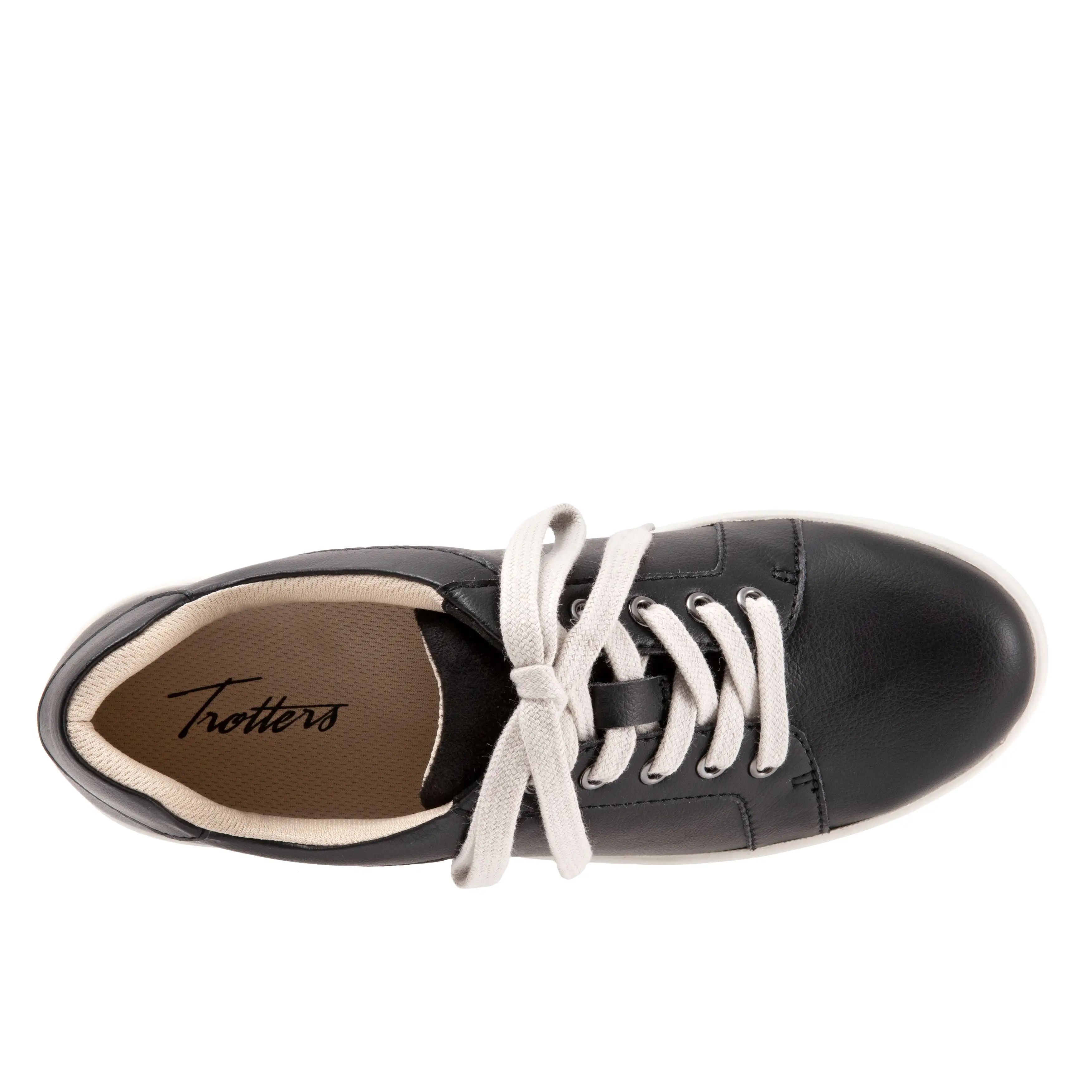 Adore Black Leather Lace-up Casuals