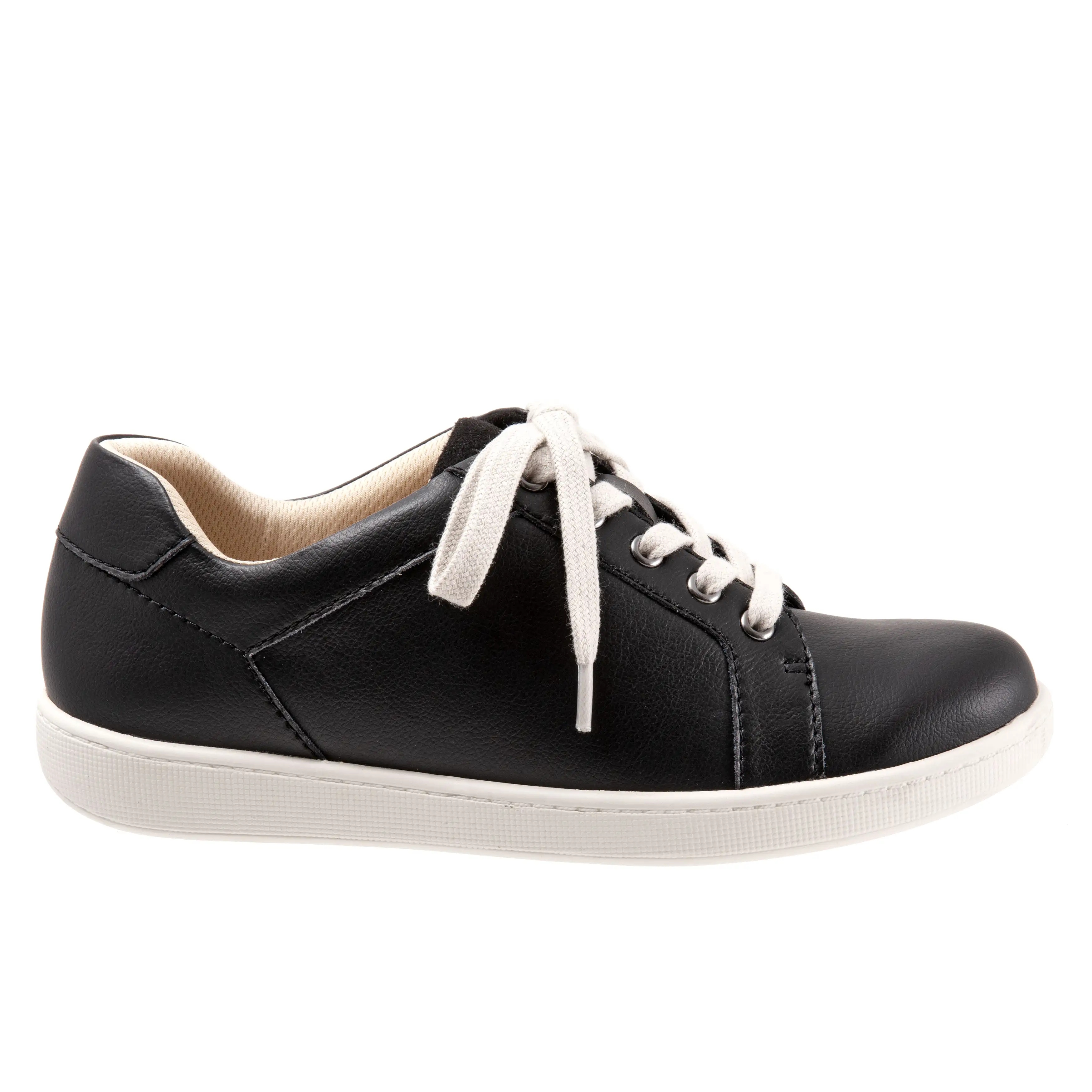 Adore Black Leather Lace-up Casuals