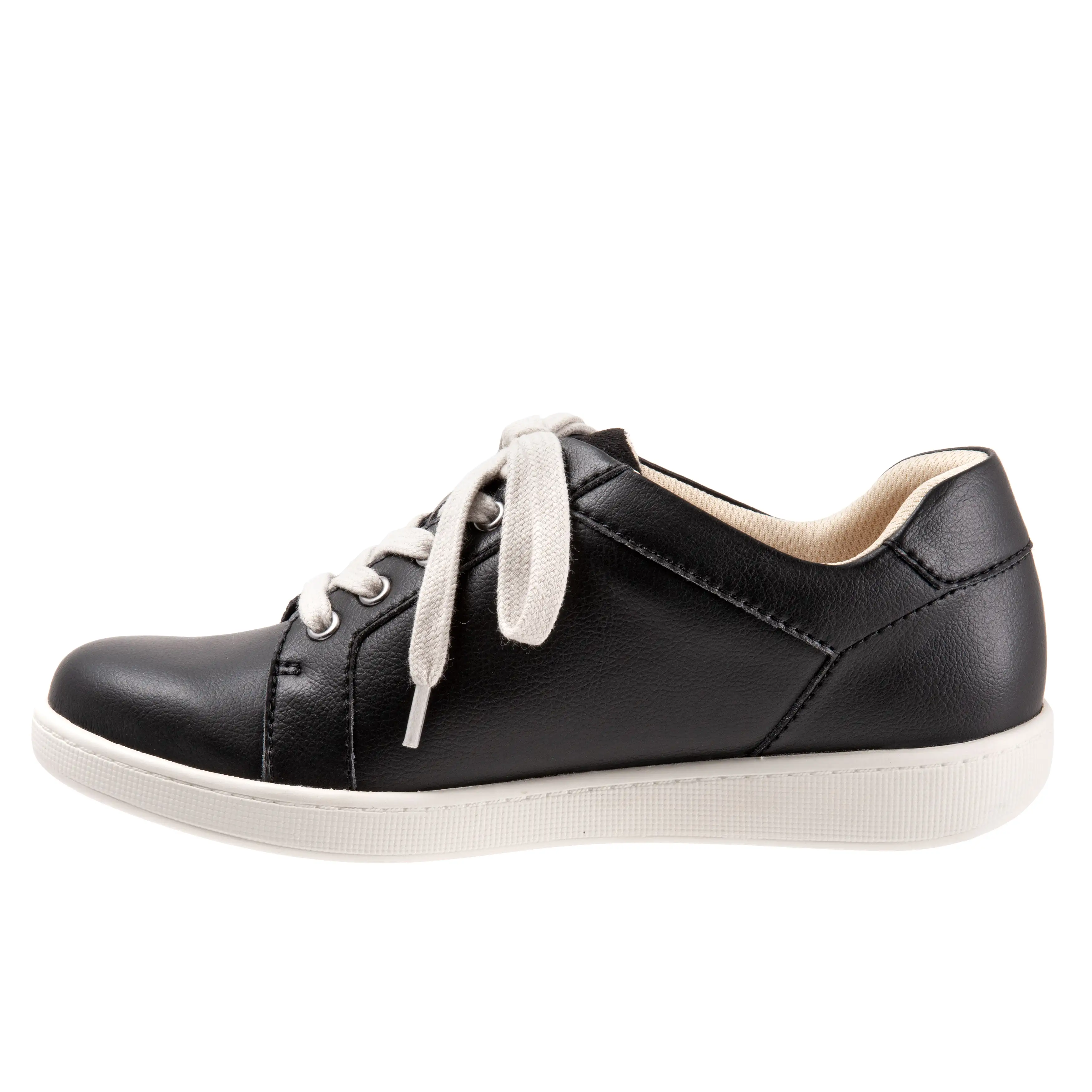 Adore Black Leather Lace-up Casuals