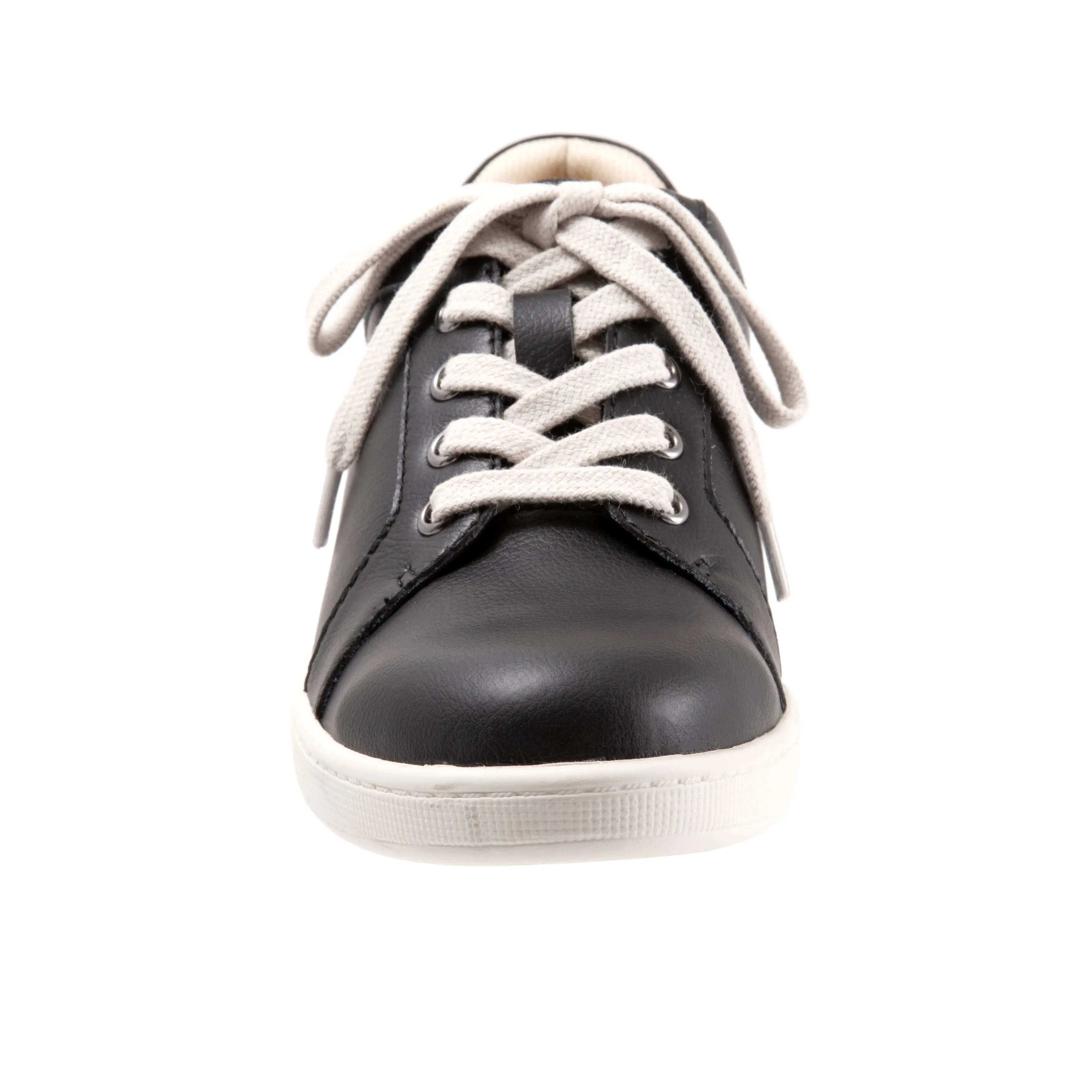 Adore Black Leather Lace-up Casuals