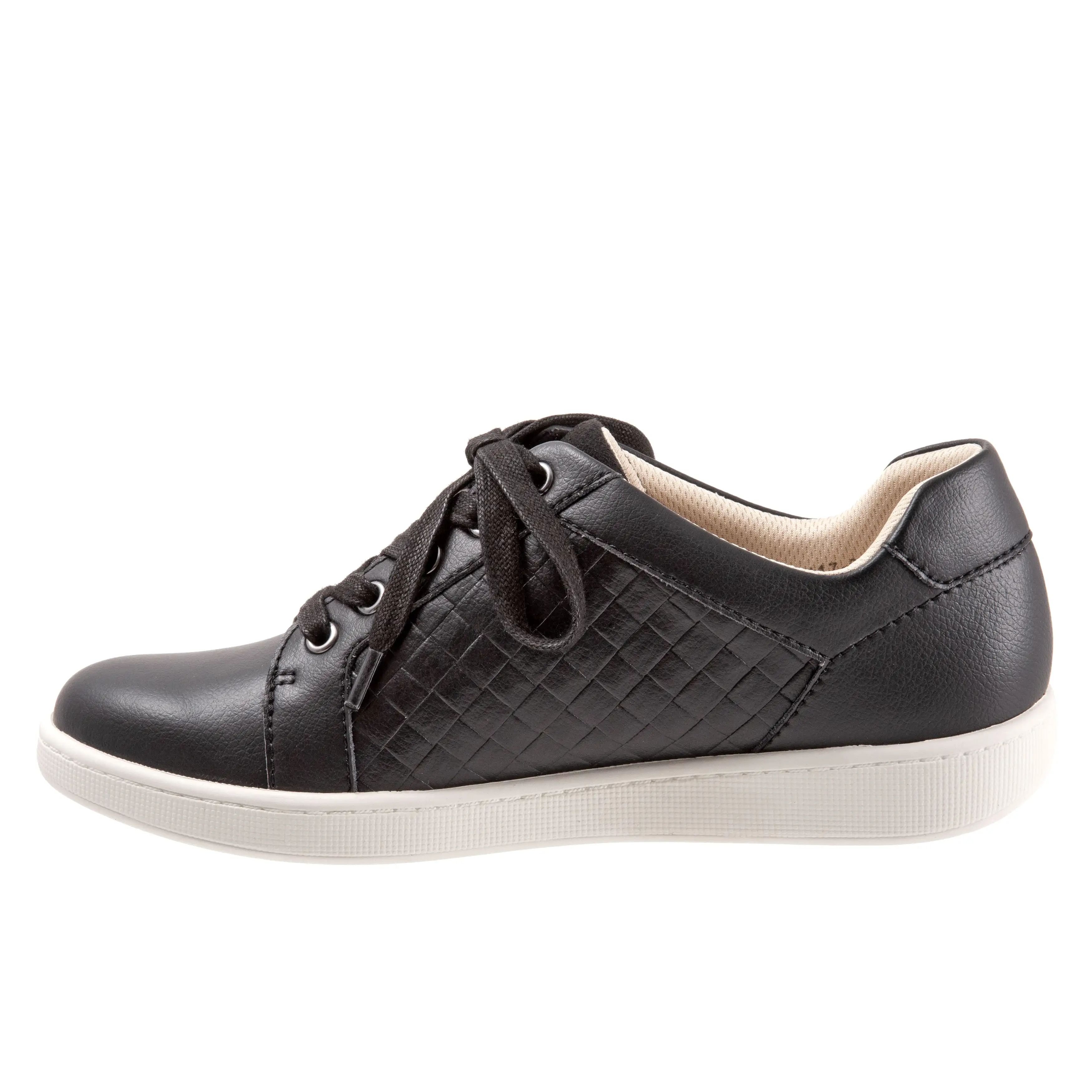 Adore Black Quilted Leather Lace-up Casuals