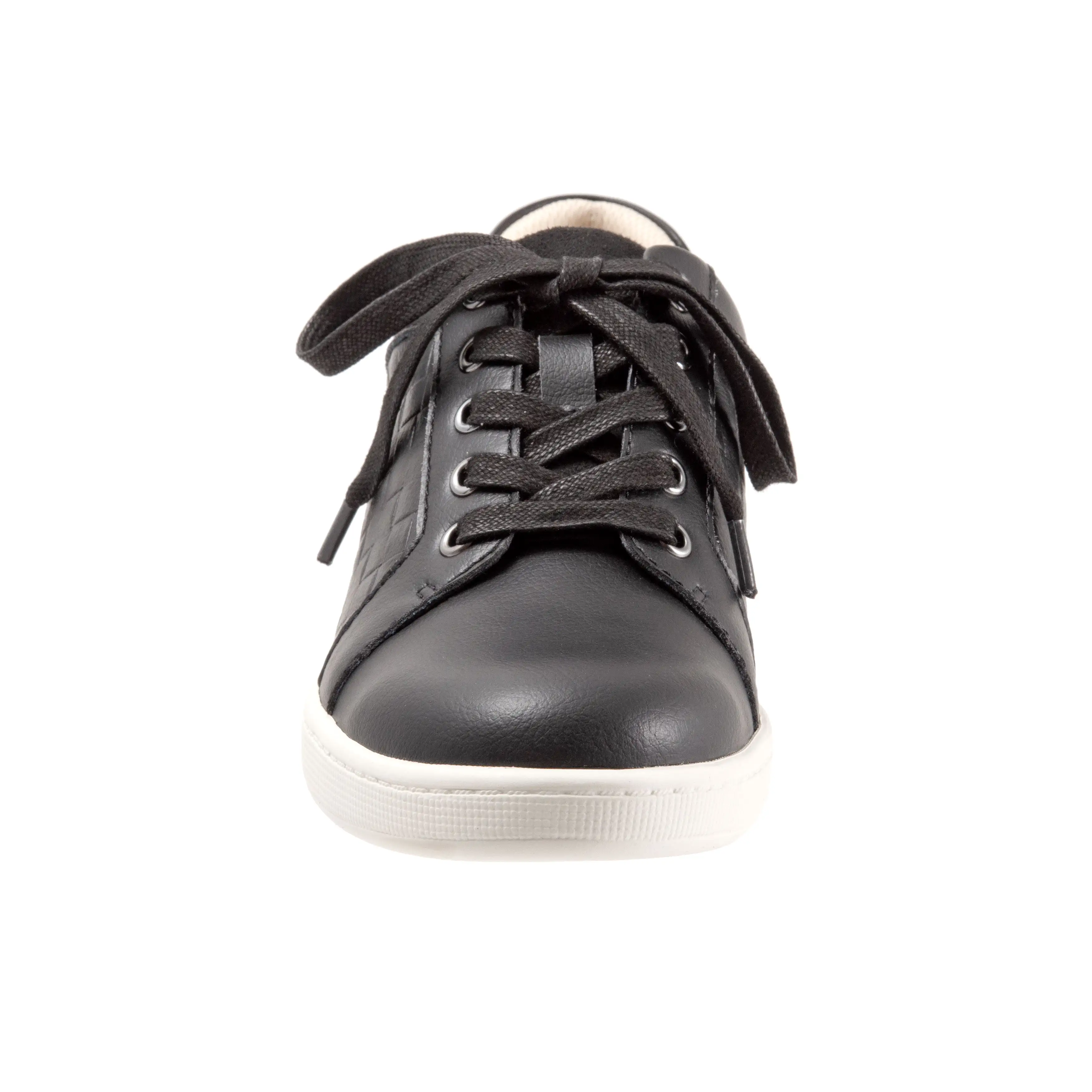 Adore Black Quilted Leather Lace-up Casuals