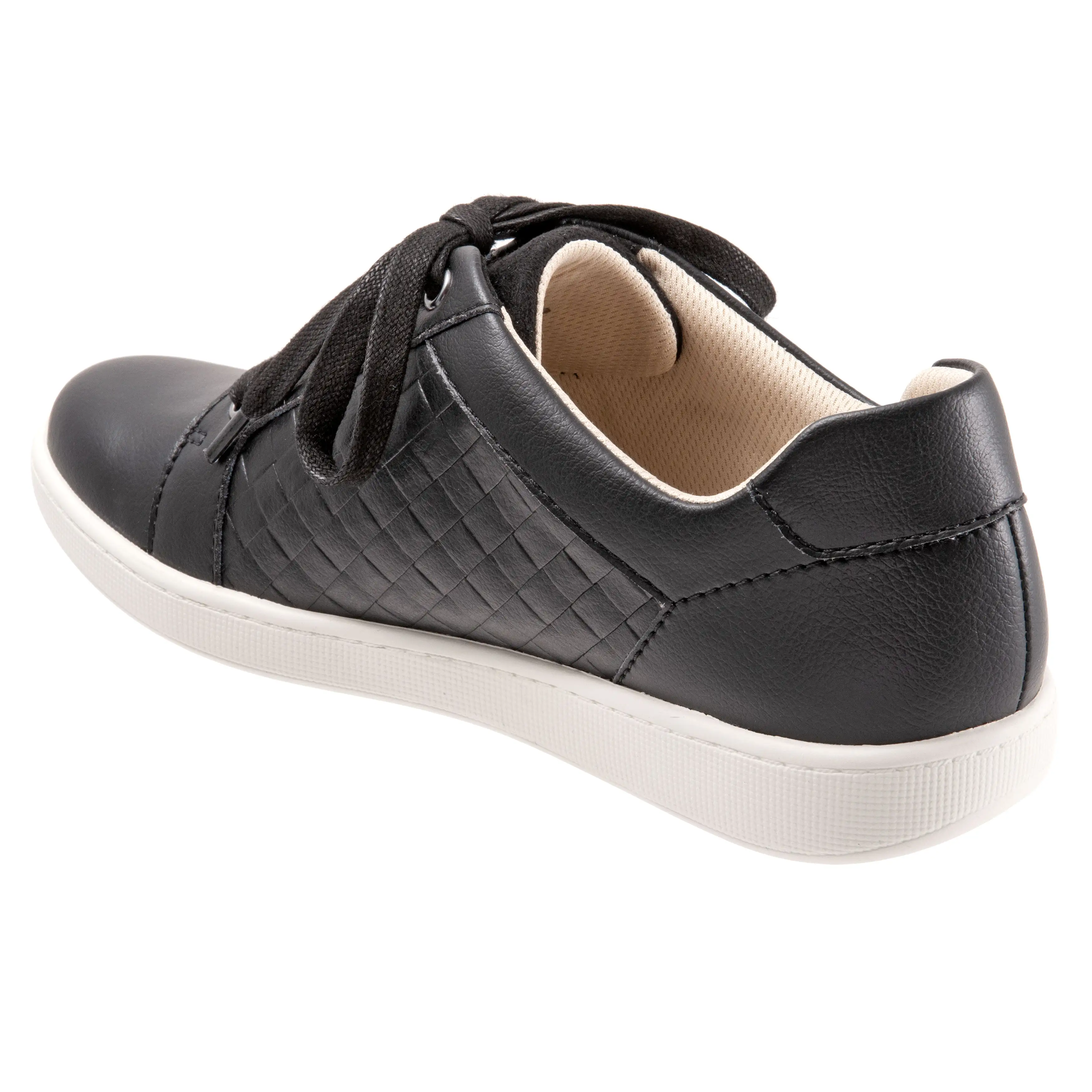 Adore Black Quilted Leather Lace-up Casuals