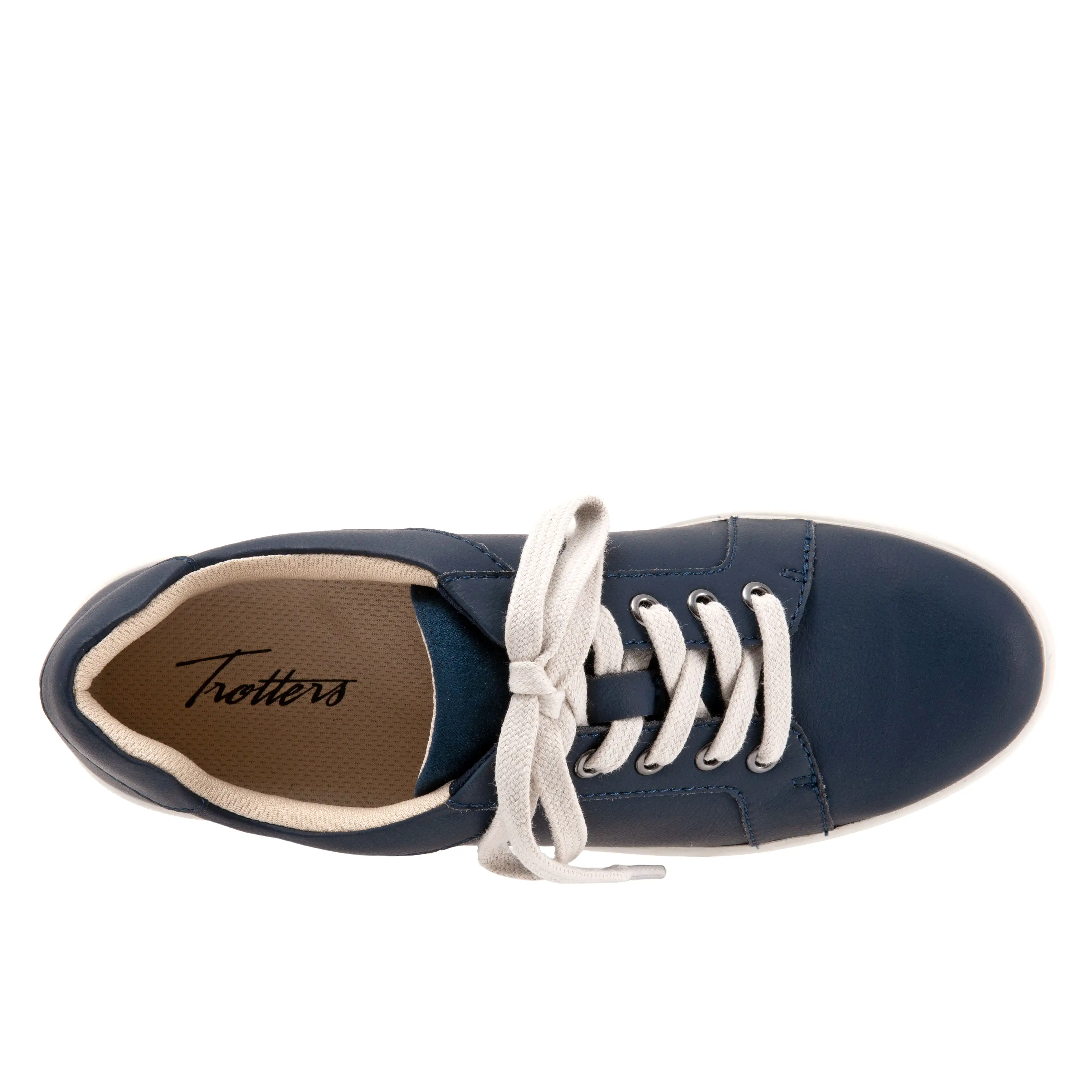 Adore Navy Leather Lace-up Casuals