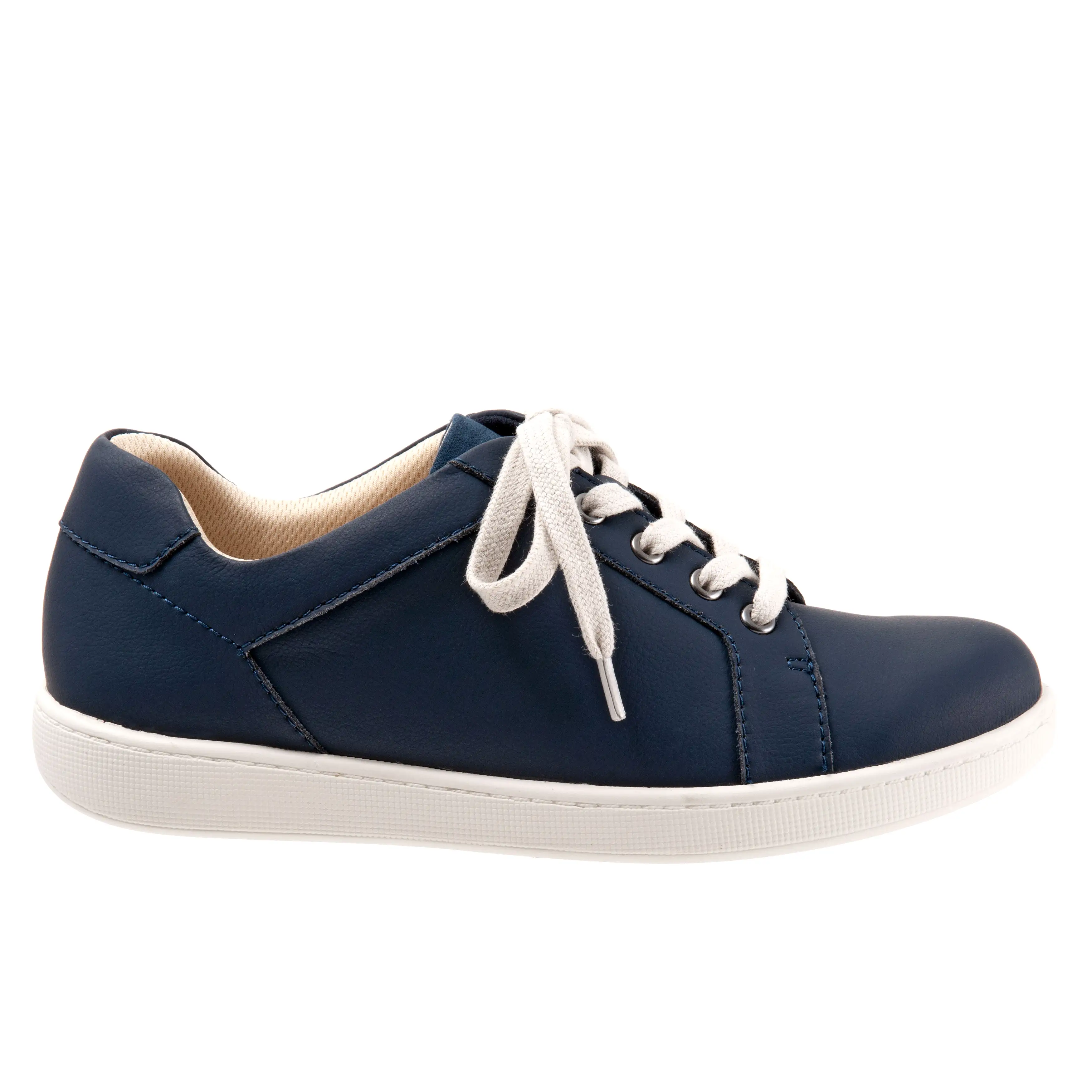 Adore Navy Leather Lace-up Casuals