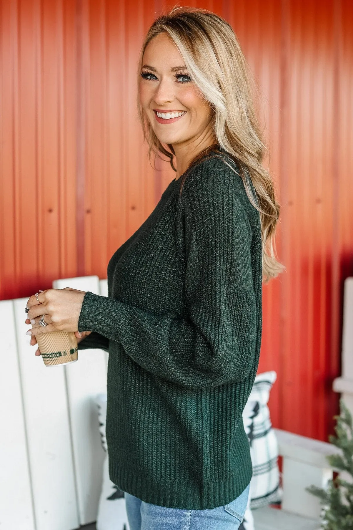 Against All Odds Knit Sweater- Forest Green