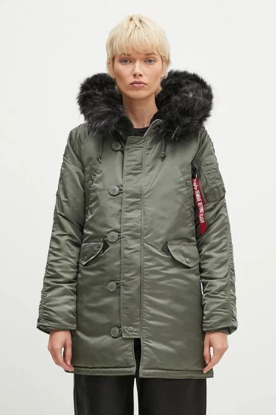 Alpha Industries jacket N-3B VF 59 Wmn women's green color 113007