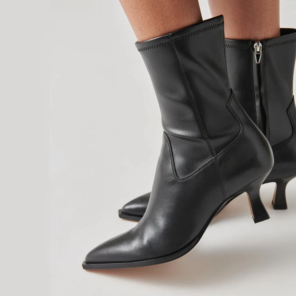 Arya Black Leather Boots | Rich Leather Black Boots with Skinny Heel– Dolce Vita 6908072656962