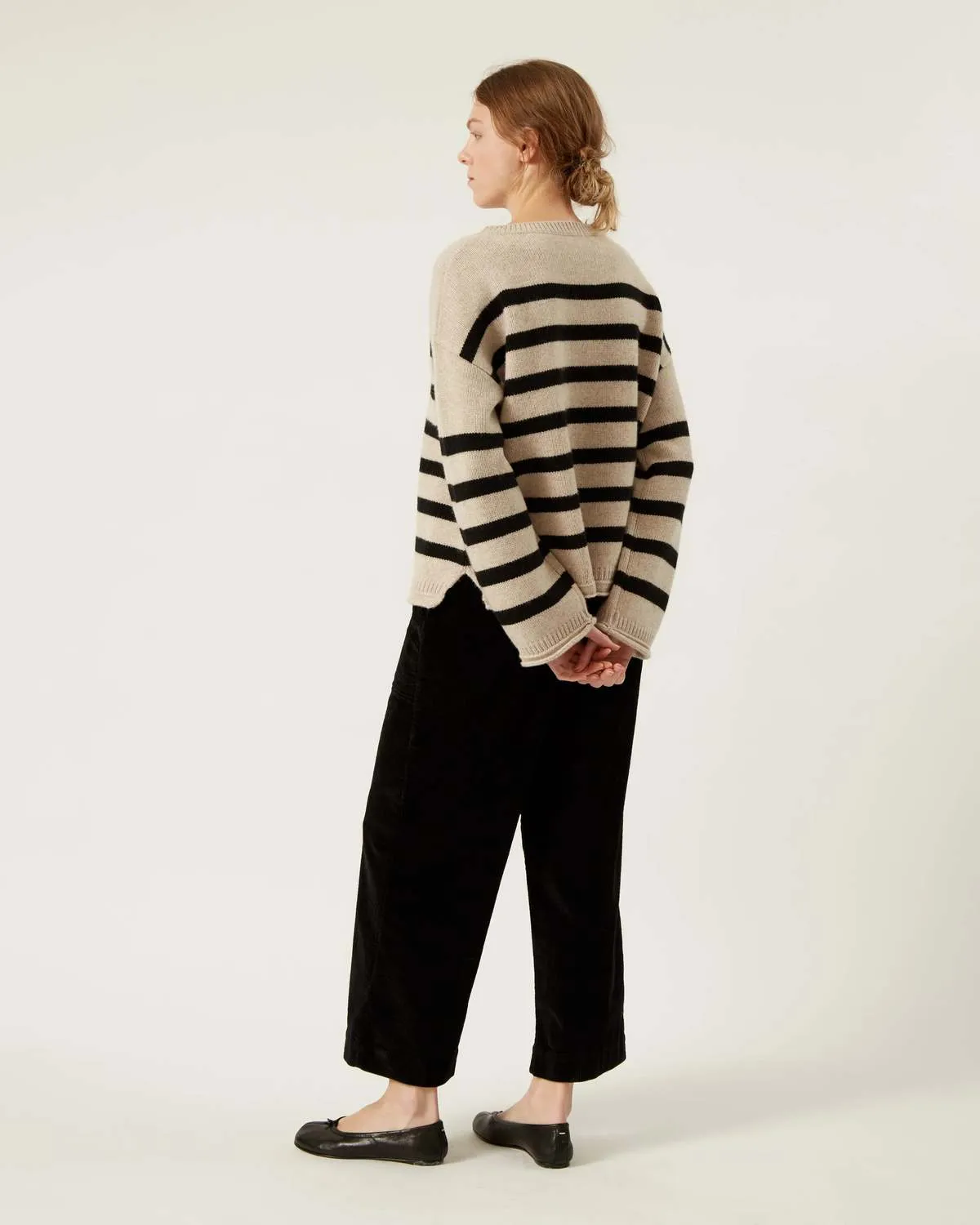 Athena Merino Sweater - Oatmeal/Black