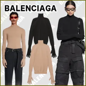 BALENCIAGA  |Women's Gloves Sweater in Light Beige