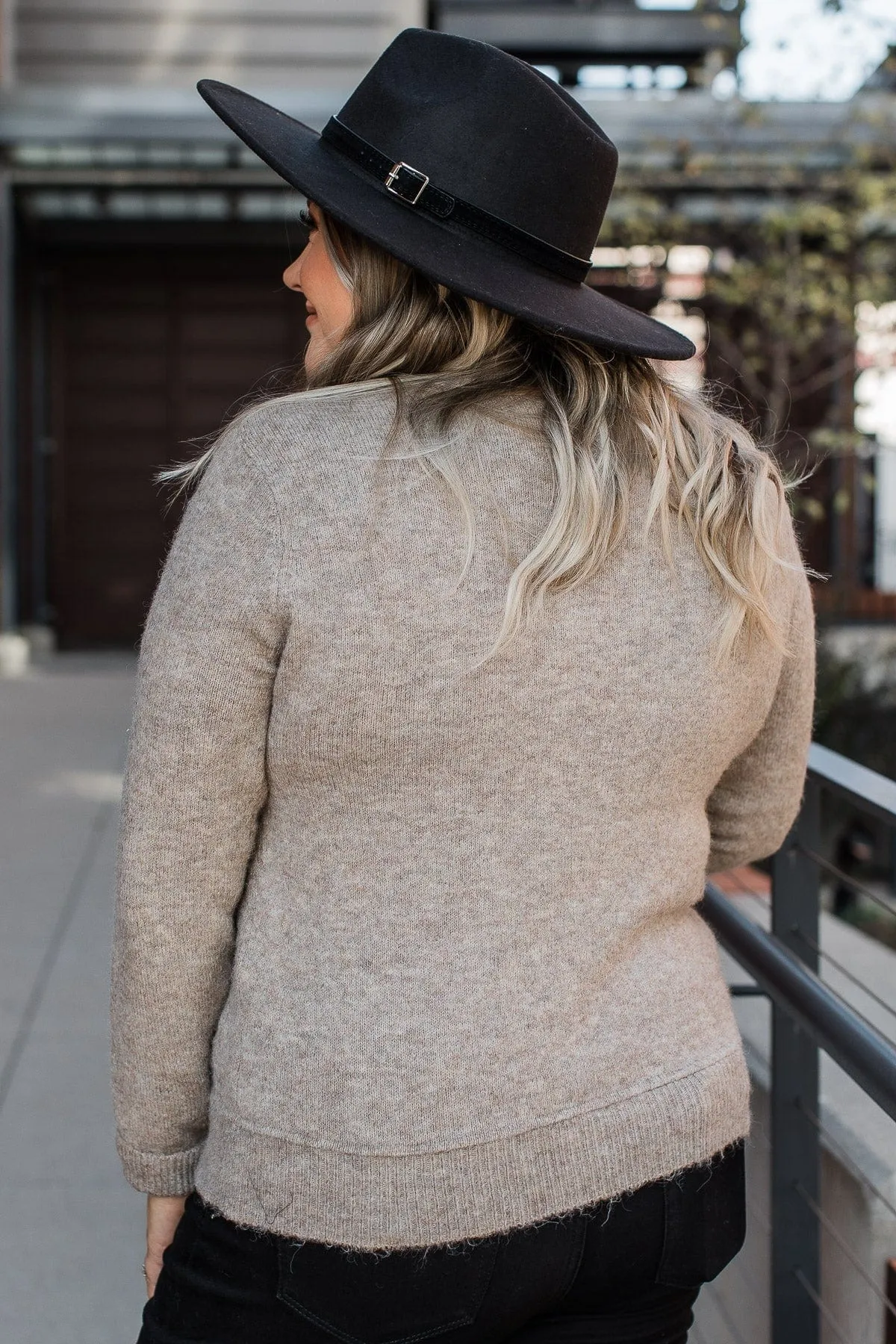 Behind The Scenes Knit Sweater- Light Taupe