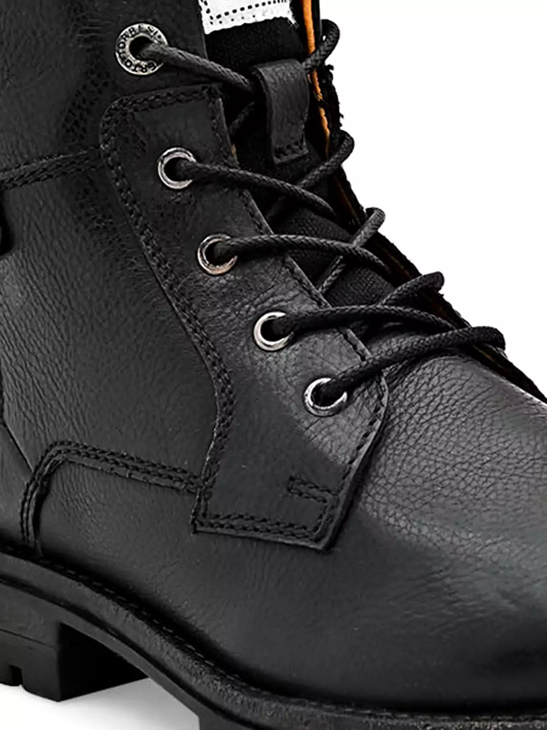 Black Leather Lace Up Boots