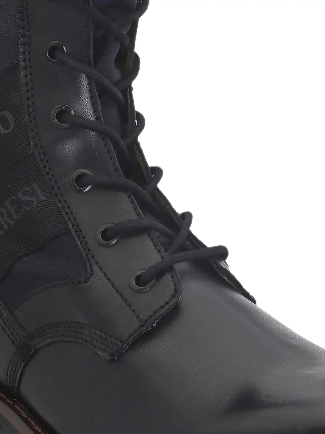 Black Leather Lace Up Boots