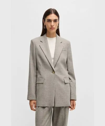 Boss Relaxed-fit jacket in stretch cloth