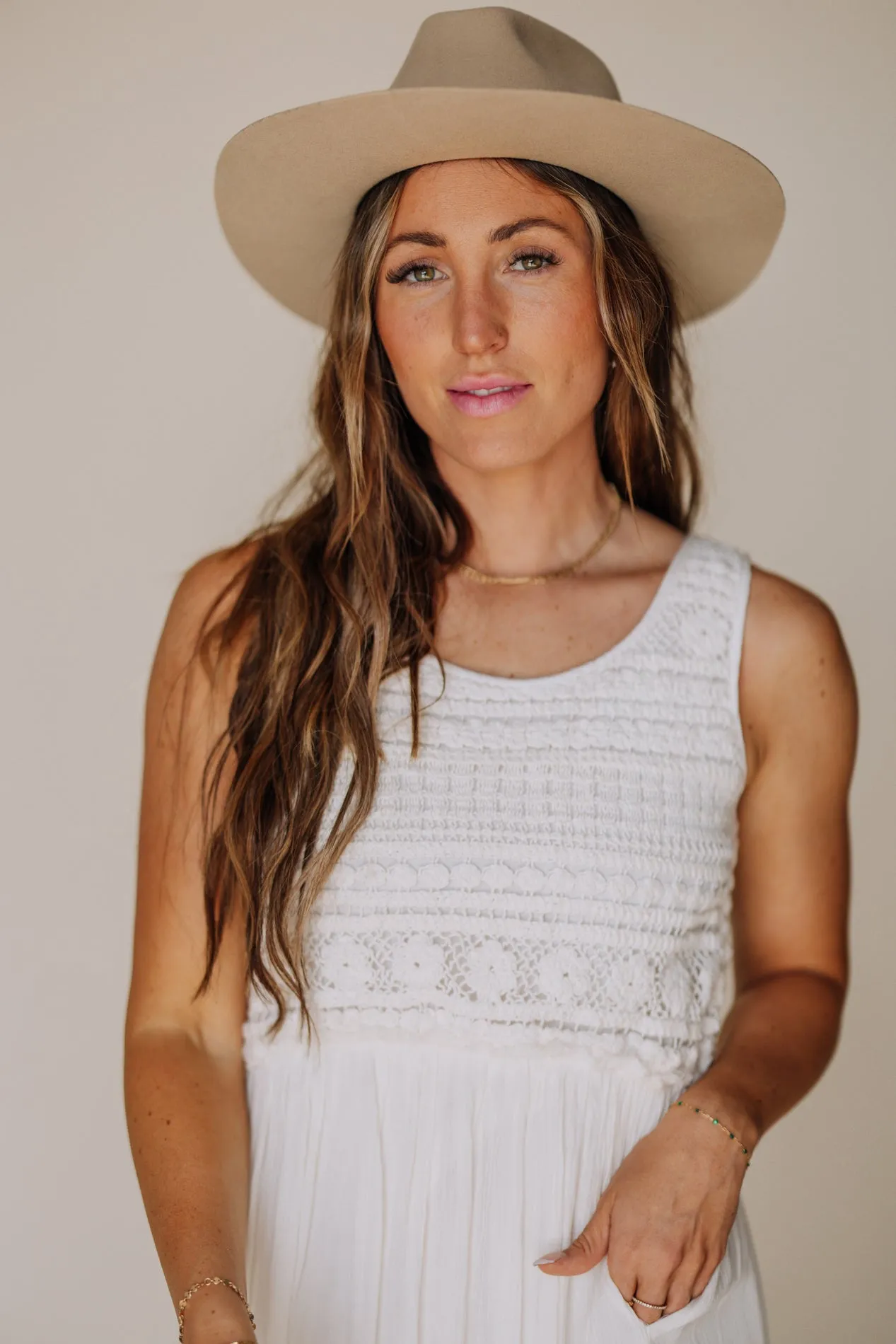 Braxtyn Crochet Dress in Ivory