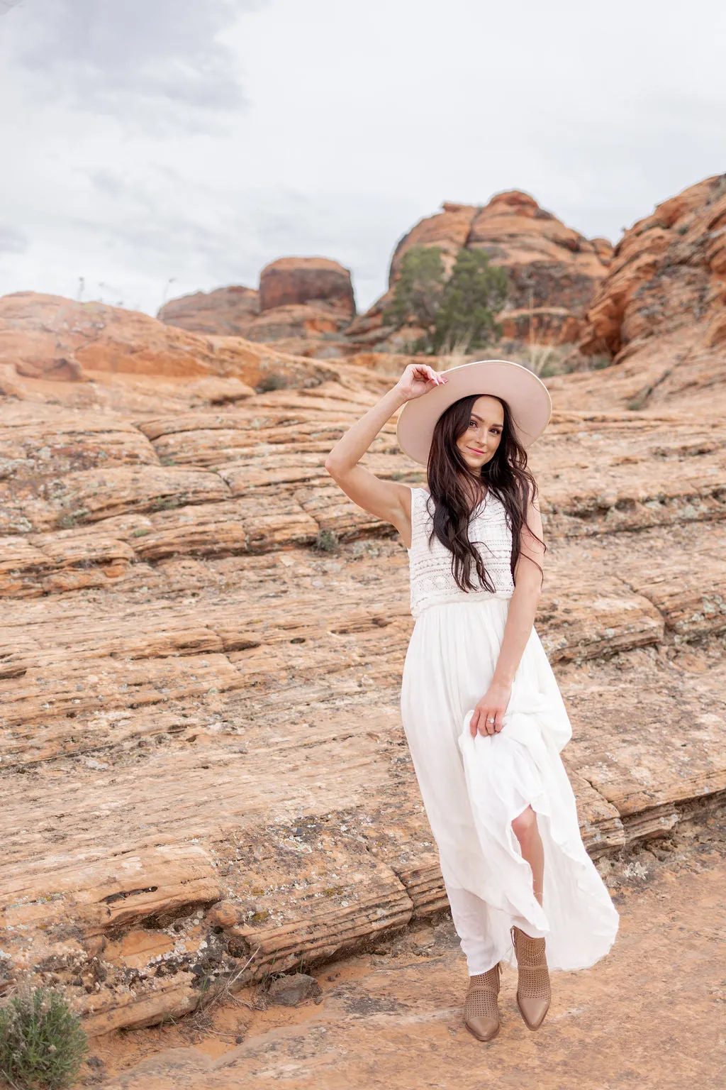 Braxtyn Crochet Dress in Ivory