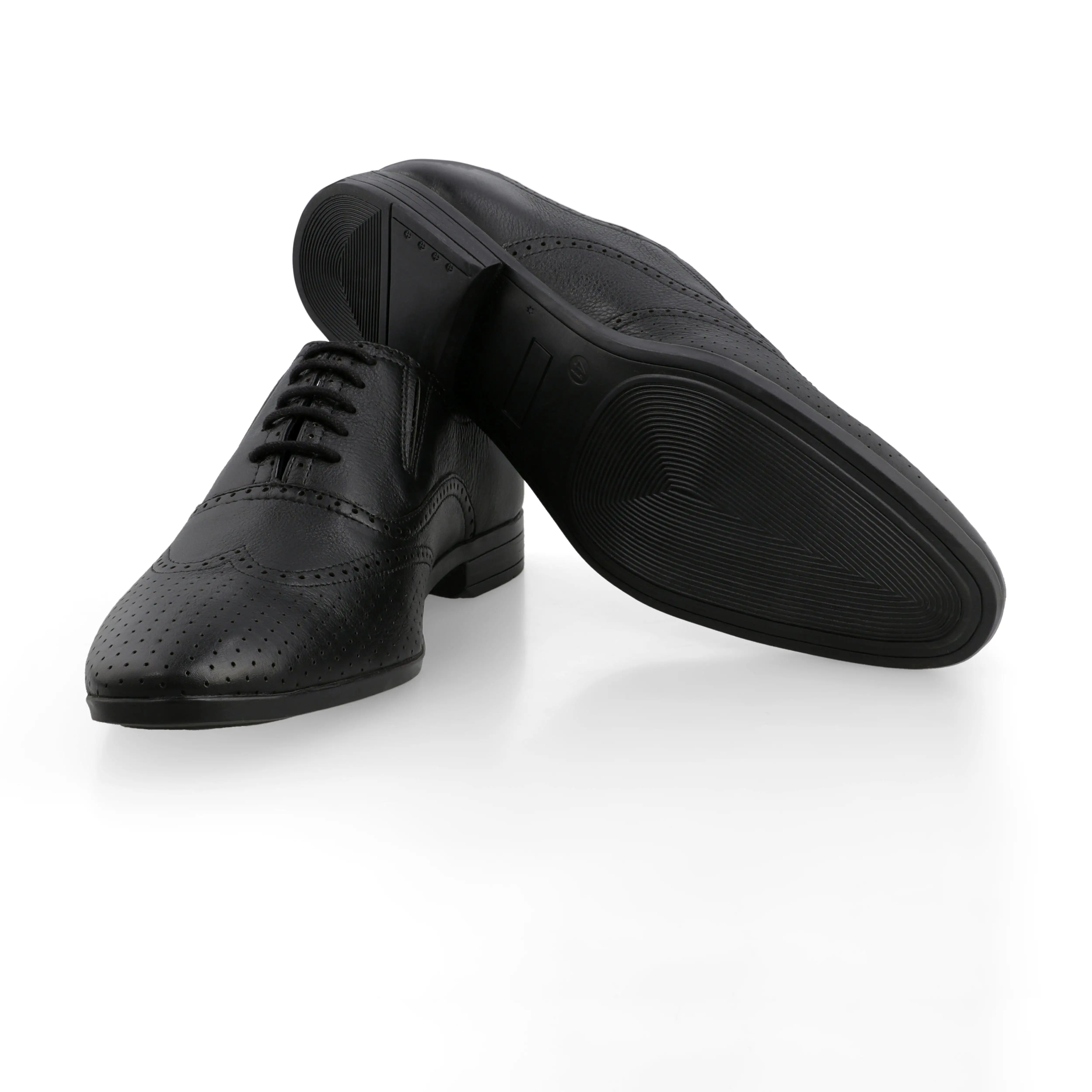 Brogue Dotted Oxfords-Black