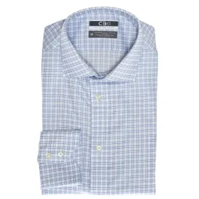 C3 Blue Windowpane Performance Sport Shirt