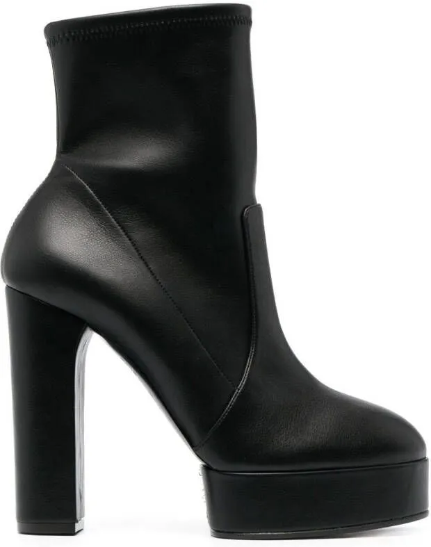 Casadei Betty leather boots Black