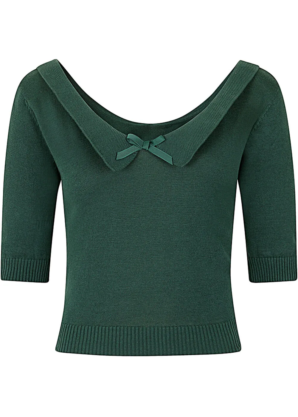 Collectif Babette 40's Jumper Sweater Green