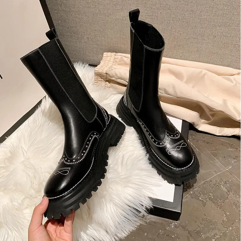 Color Matching Women's Boots