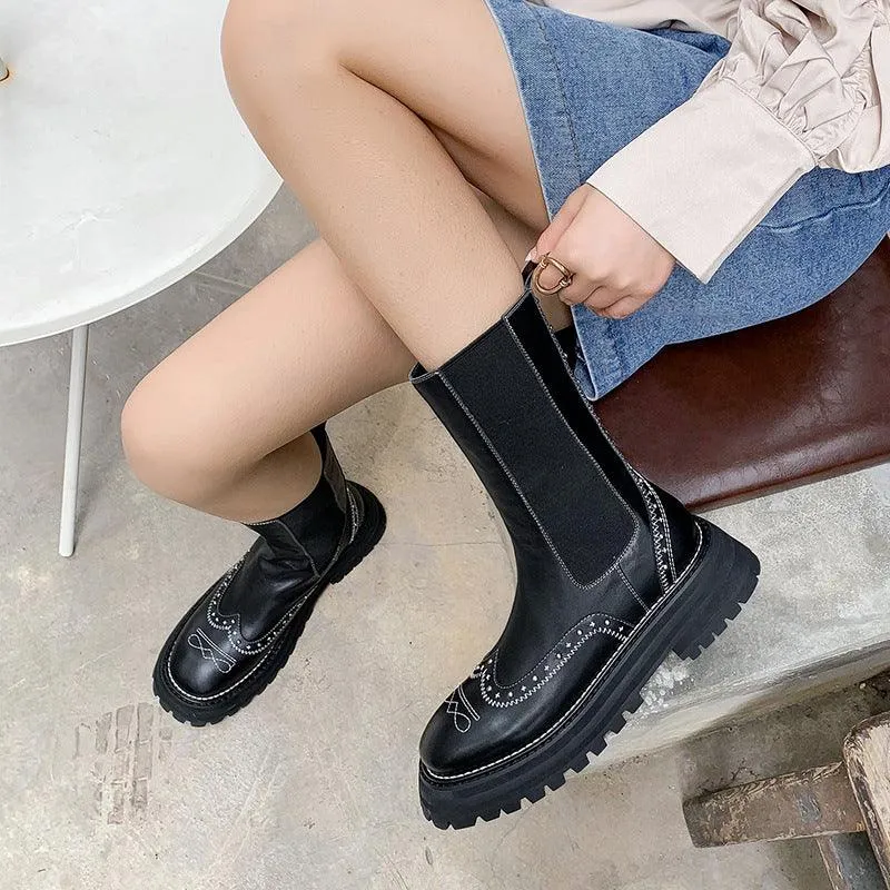 Color Matching Women's Boots