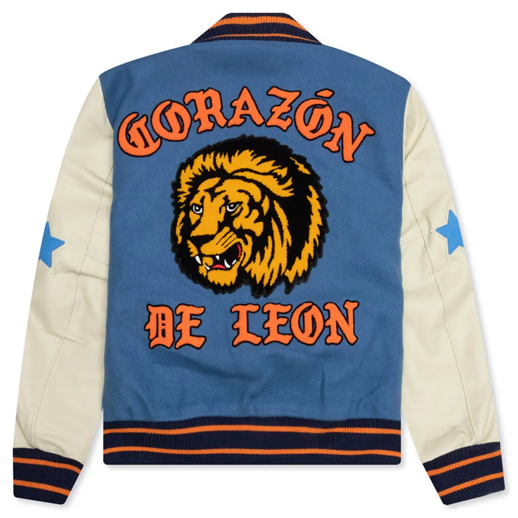 Corazon Varsity Jacket - Blue/Cream