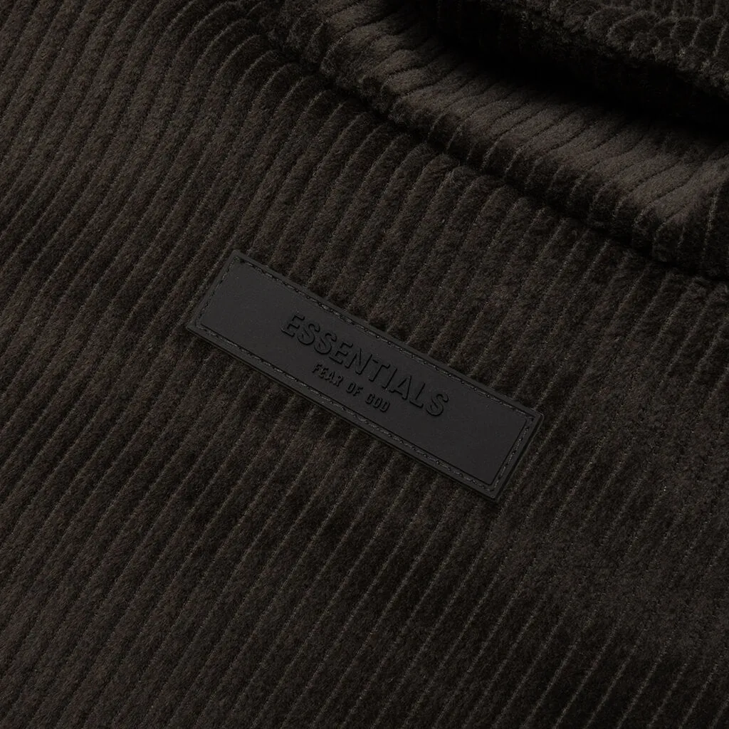 Corduroy Shirt Jacket - Off Black