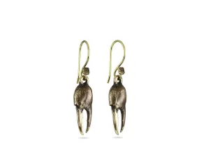 Crab Claw Earrings - Bronze