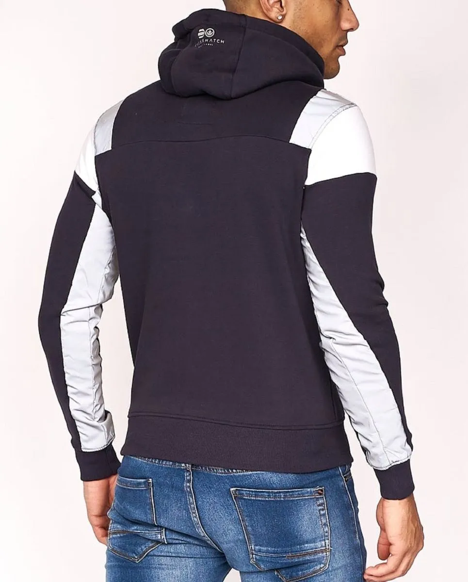 Crosshatch Pillworth Reflective Hoodie Navy