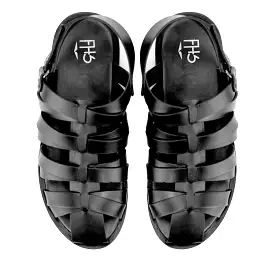 Dot Embossed Sandals-Black