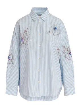 Essentiel Antwerp Ferret Embellished Shirt in Combo 2 Feeling Blue