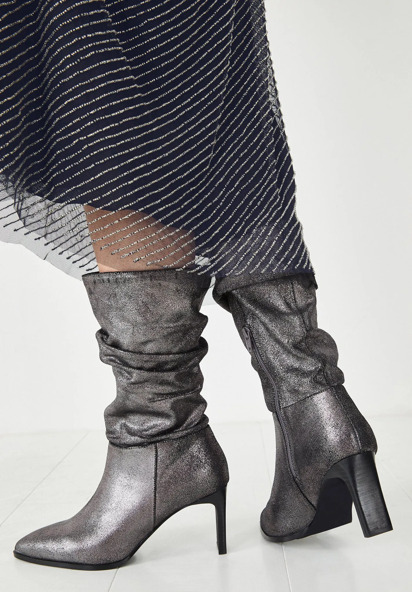 Fen Metallic Leather Boots