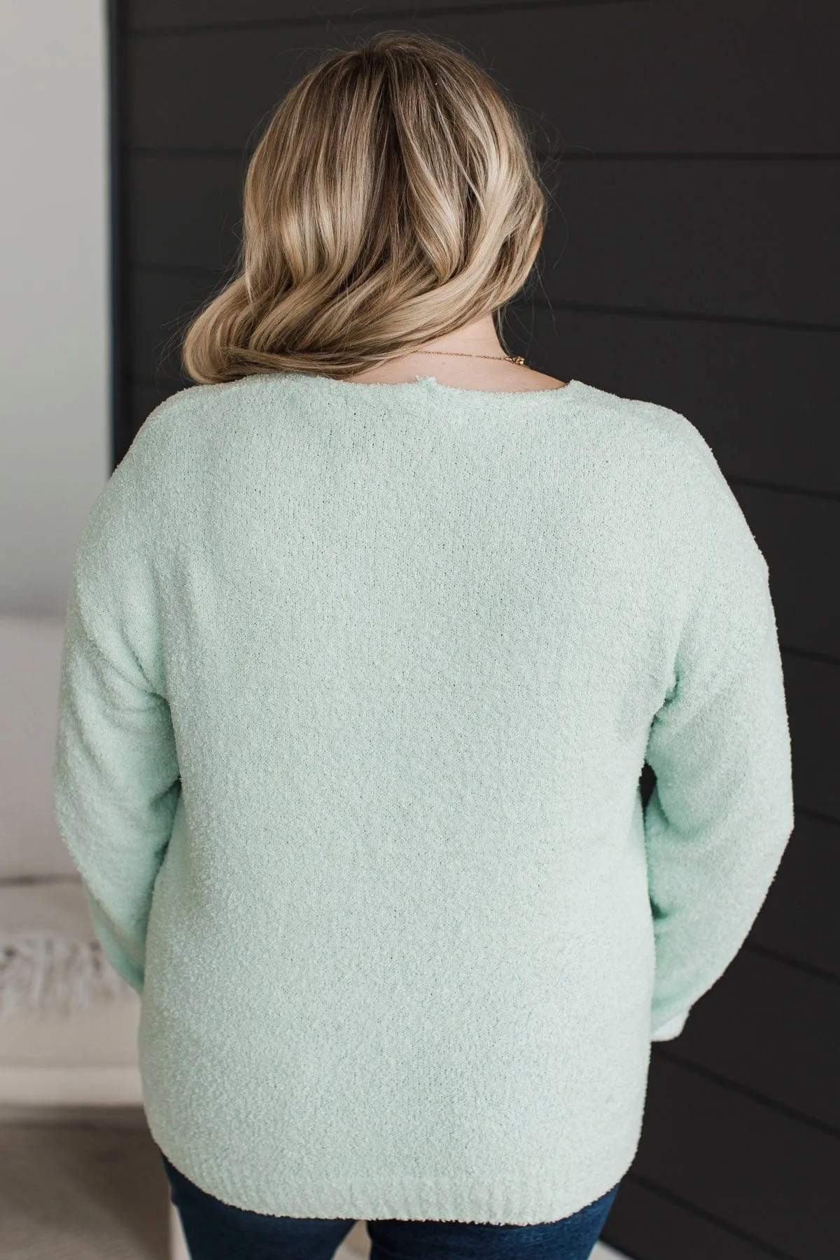 First To Know V-Neck Sweater- Mint