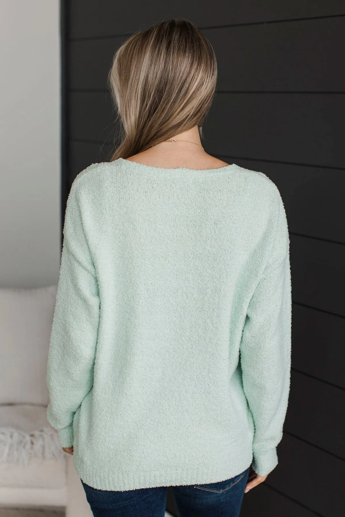 First To Know V-Neck Sweater- Mint