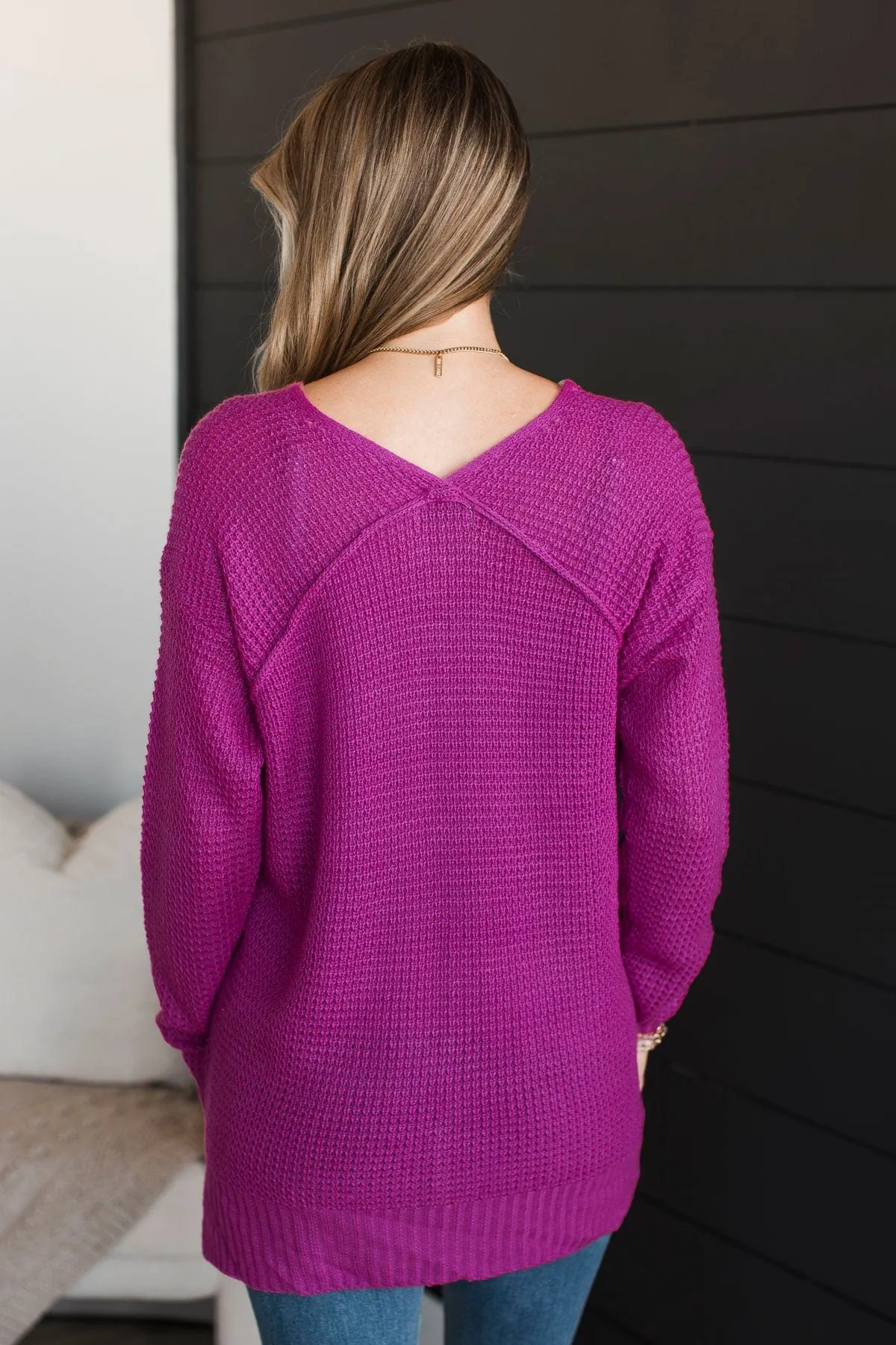 Get Your Way V-Neck Sweater- Orchid