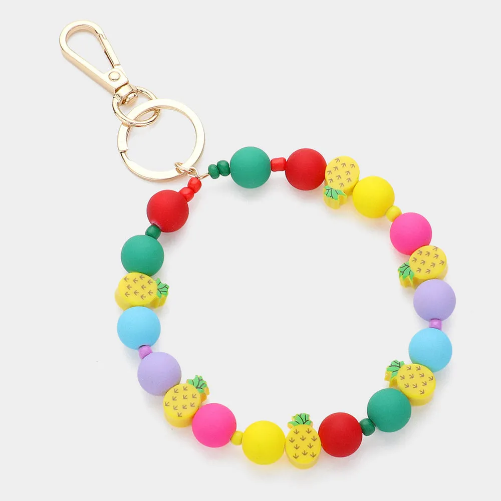 iLLASPARKZ Pineapple Accented Beaded Keychain / Bracelet