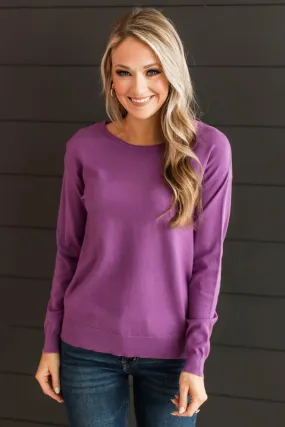 Infatuated With You Knit Sweater- Dark Orchid