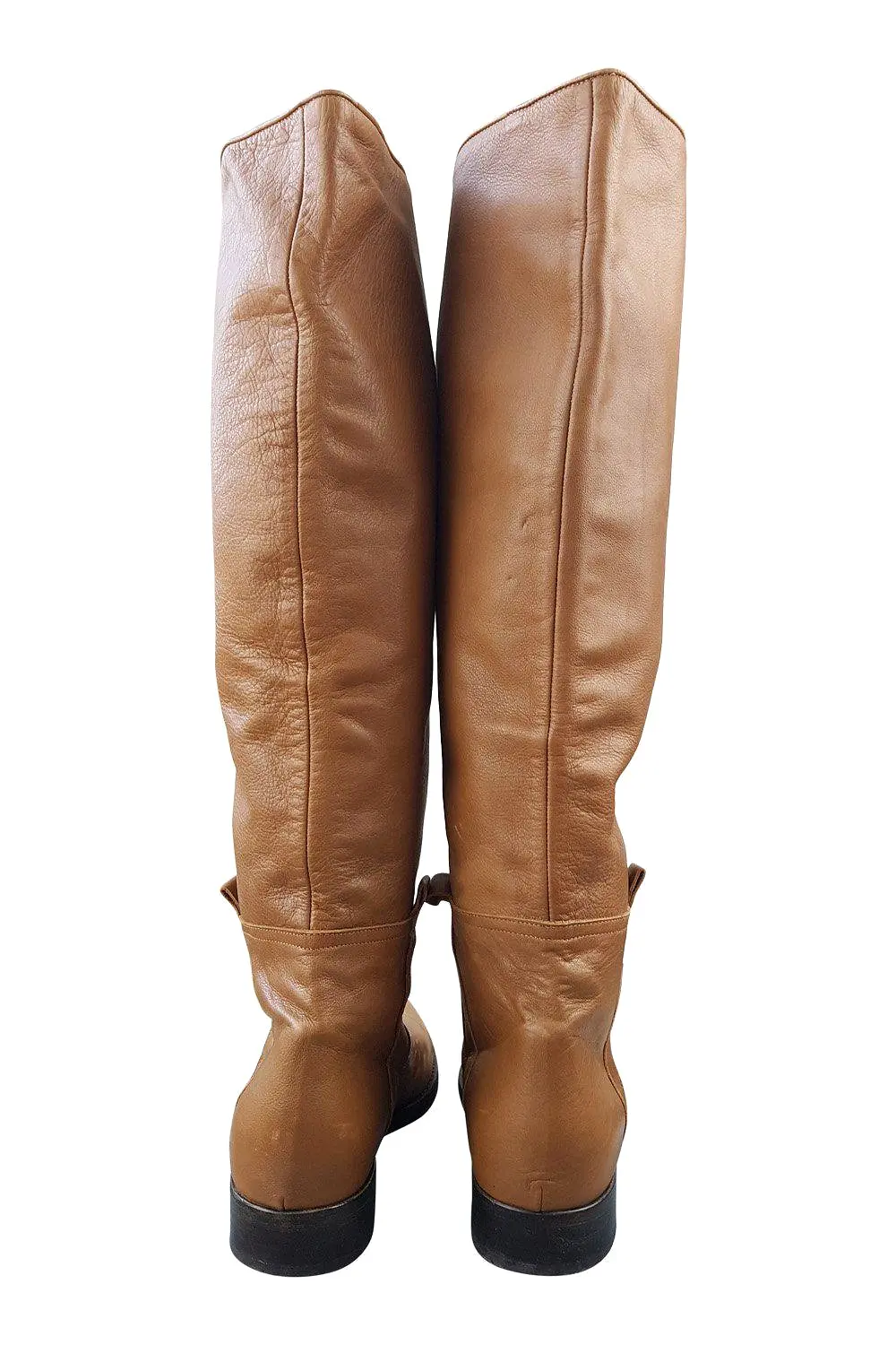 JACQUES LOUP Tan Leather Pull On Boots (38.5)