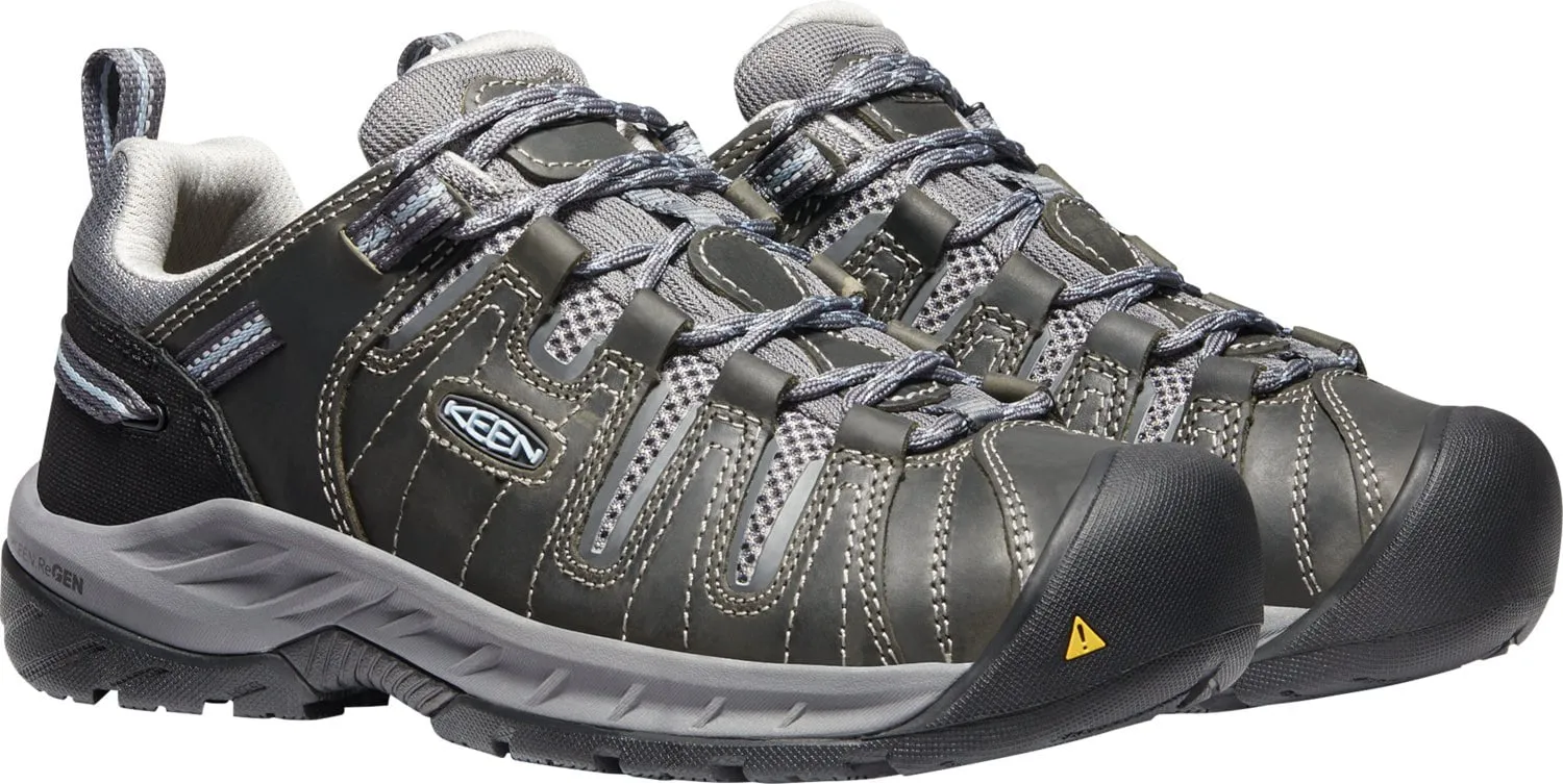 Keen Utility Womens Flint II Soft Toe Steel Grey/Paloma Leather Work Shoes