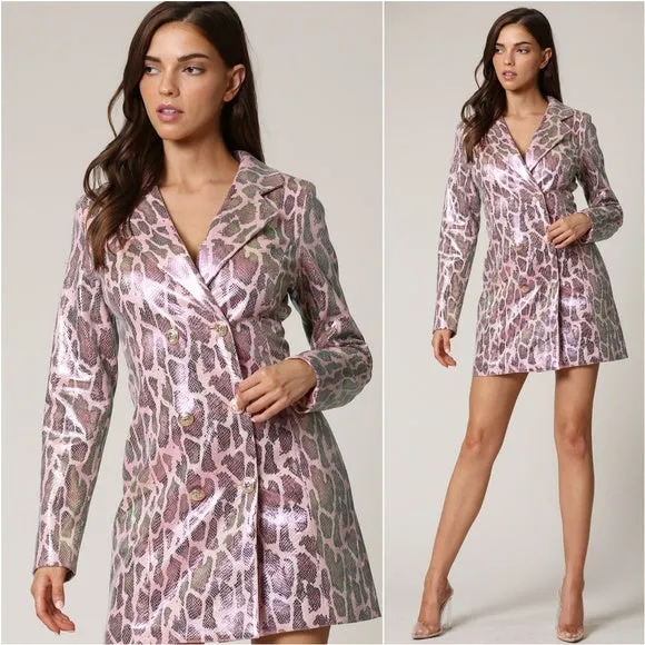 KENDRA Snake Print Blazer Dress