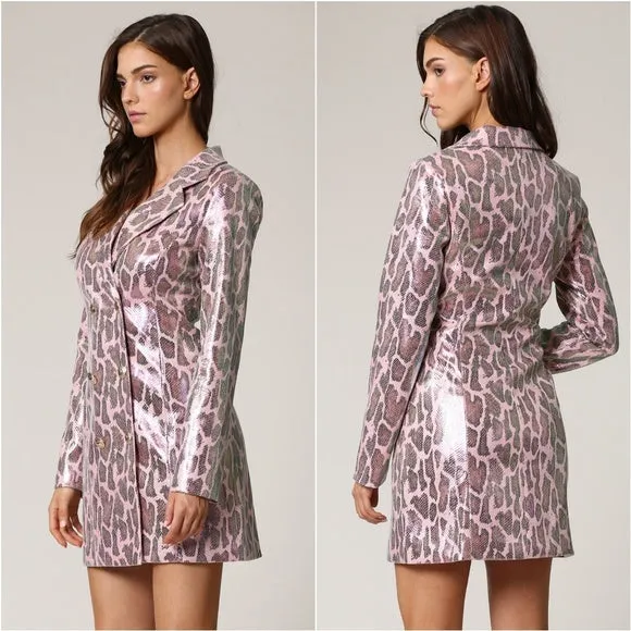 KENDRA Snake Print Blazer Dress