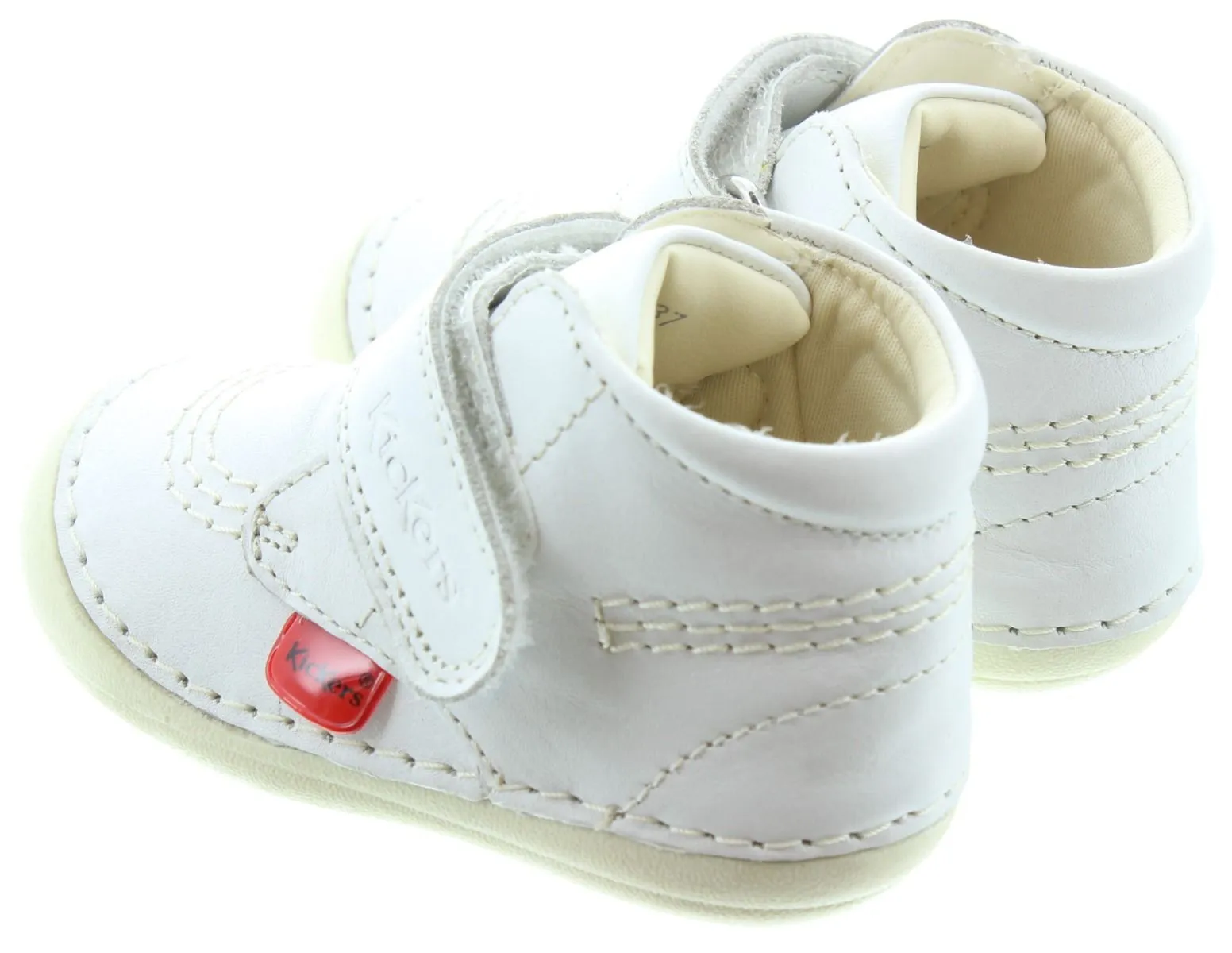 KICKERS Kids Softer Hi Baby Boots In White