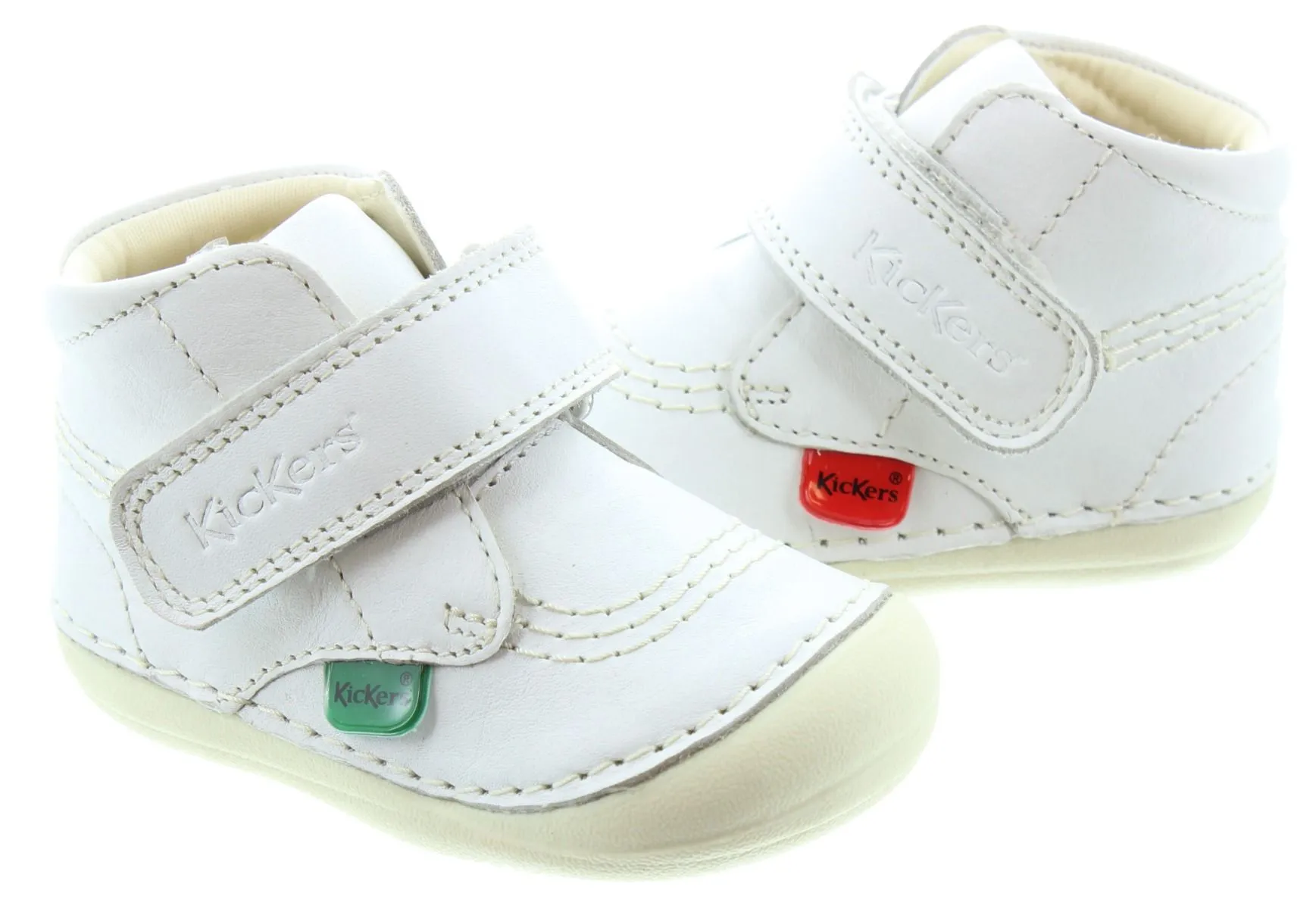 KICKERS Kids Softer Hi Baby Boots In White